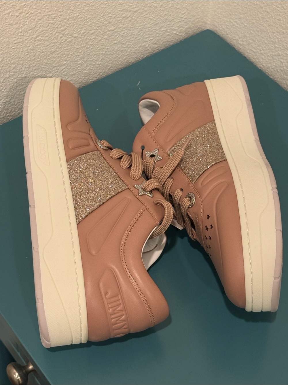Jimmy Choo Women's Blush Leather Sneakers NWOT - Picture 7 of 12